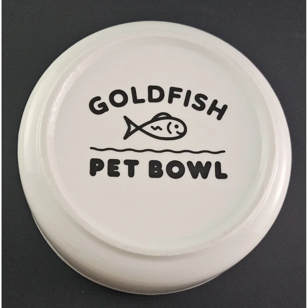 Goldfish Petbowl Ceramic Dish With Goldfish Figure On The Bottom Unique Gift